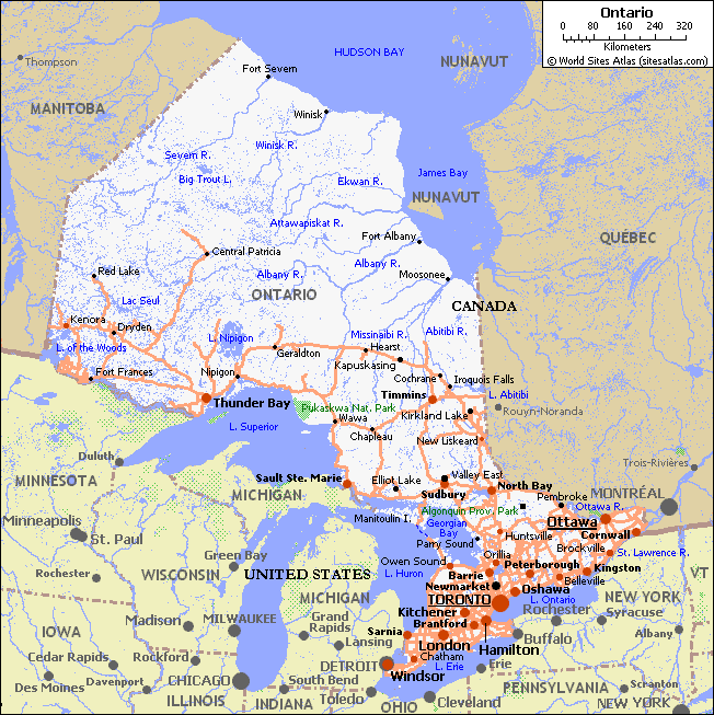 Karte Ontario